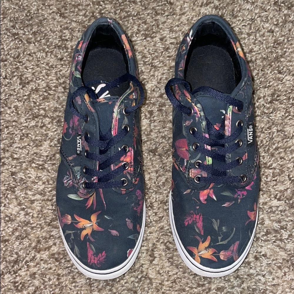 Vans Black Floral Canvas Sneakers